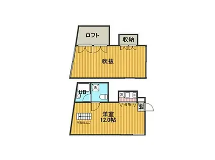 小田急小田原線 相模大野駅 徒歩17分 2階建 築21年(1K/2階)の間取り写真