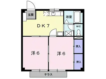 和歌山電鐵貴志川線 貴志駅 徒歩25分 2階建 築31年(2DK/1階)の間取り写真