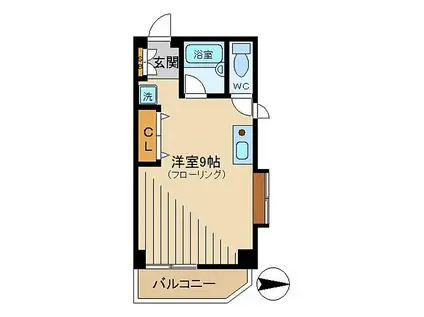 カーサマルナカ(ワンルーム/2階)の間取り写真