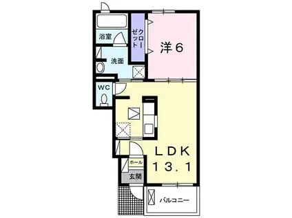 東急田園都市線 南町田グランベリーパーク駅 徒歩20分 2階建 築8年(1LDK/1階)の間取り写真