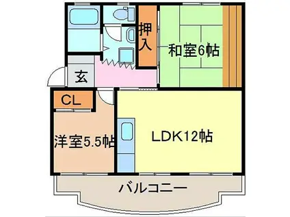 コーポ遠藤A・B(2LDK/2階)の間取り写真