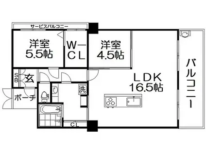 くずはタワーシティーT棟(2SLDK/20階)の間取り写真