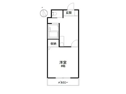 クオーレ平成弐番館(1K/2階)の間取り写真