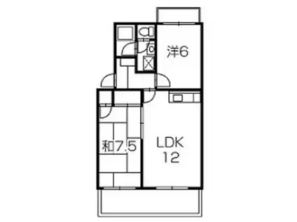 カーサカジマII(2LDK/2階)の間取り写真