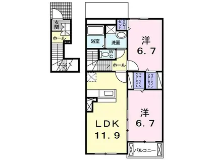 コンストライフCブロック(2LDK/2階)の間取り写真