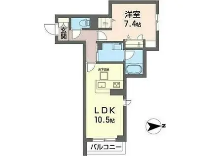 サンワハウス(1LDK/2階)の間取り写真