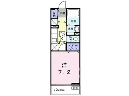 ピアニー関戸 II(1K/2階)の間取り写真