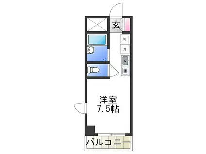 ハーベストコート(1K/3階)の間取り写真