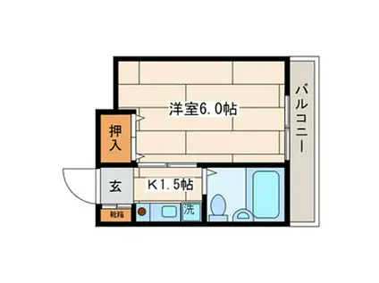 百合ヶ丘コーポ(1K/2階)の間取り写真