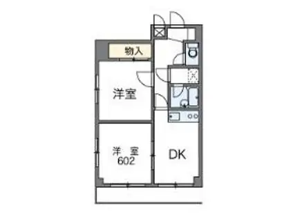 小田急江ノ島線 東林間駅 徒歩2分 6階建 築29年(2K/6階)の間取り写真