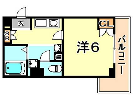 NEP三宮(1K/3階)の間取り写真