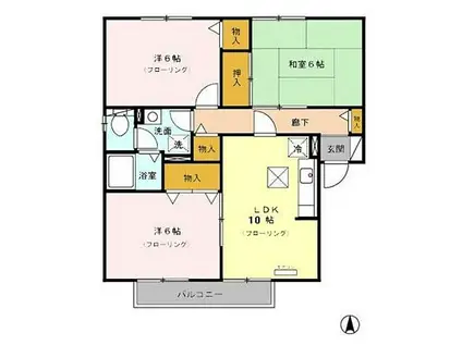 伊豆箱根鉄道駿豆線 原木駅 徒歩26分 2階建 築23年(3LDK/1階)の間取り写真