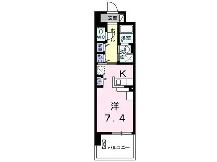 レジデンスTK 吉田(ワンルーム/6階)の間取り写真