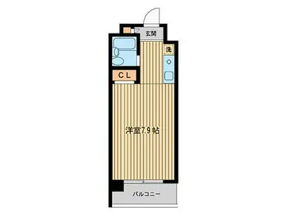 エルムノースヒル(ワンルーム/1階)の間取り写真