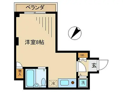 グランドステ-タスSAKURA(ワンルーム/2階)の間取り写真