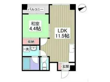 AJU稲城(1LDK/3階)の間取り写真