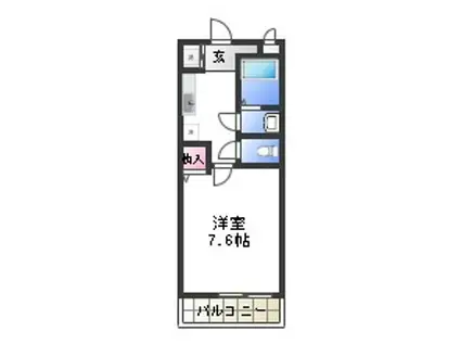 リヴェール東野(1K/2階)の間取り写真