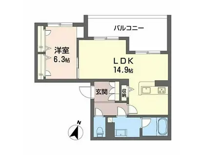 EDEL HAUS(1LDK/2階)の間取り写真