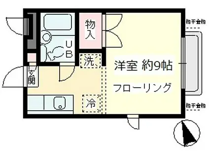 MBレジデンス(ワンルーム/2階)の間取り写真