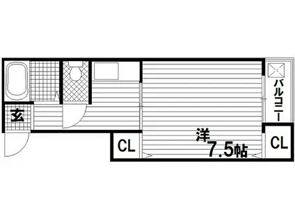 白川マンション(1K/1階)の間取り写真