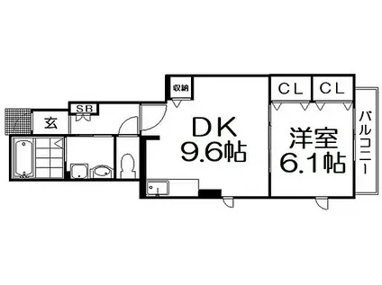 ベルエトワール(1LDK/1階)の間取り写真