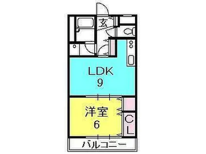 福寿荘弐番館(1LDK/1階)の間取り写真