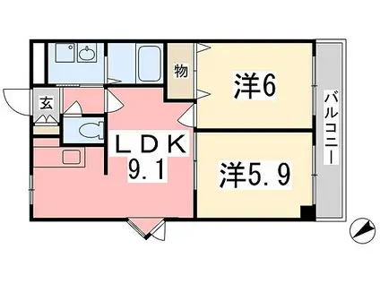 メゾンドストーク(2LDK/2階)の間取り写真