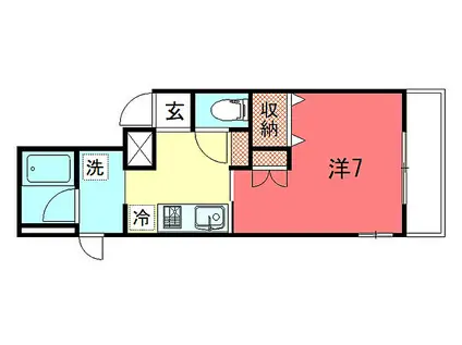 松見荘(1K/1階)の間取り写真