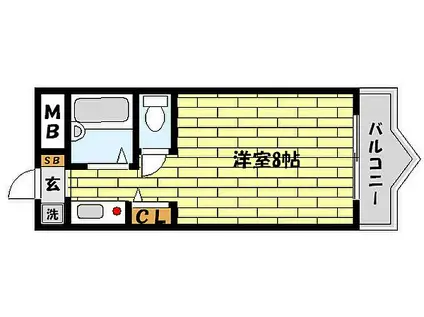 阪急神戸本線 御影駅(阪急) 徒歩4分 3階建 築34年(1K/1階)の間取り写真