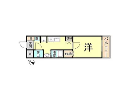 アンジェリーク夙川(1K/1階)の間取り写真
