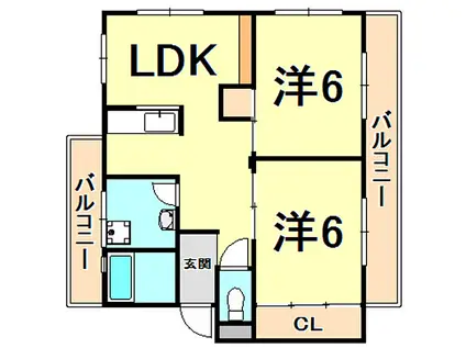 第三西宮マンション(2LDK/3階)の間取り写真