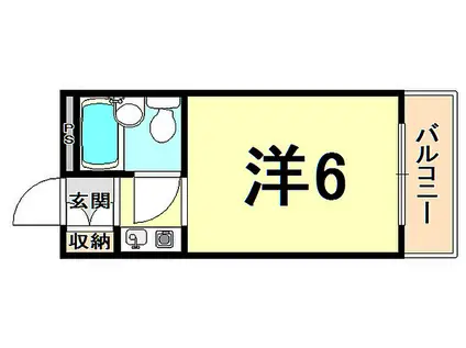アニバ-サリ-40TH(ワンルーム/6階)の間取り写真