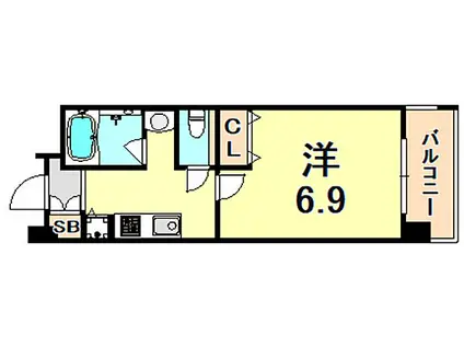 アプリーレ西宮武庫川(1K/6階)の間取り写真