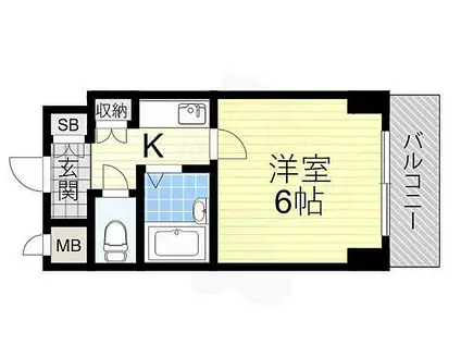 ラ・レジダンス・ド・江坂(1K/2階)の間取り写真