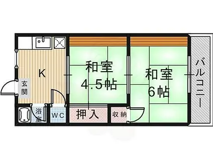 昭喜ハイツ(2DK/3階)の間取り写真