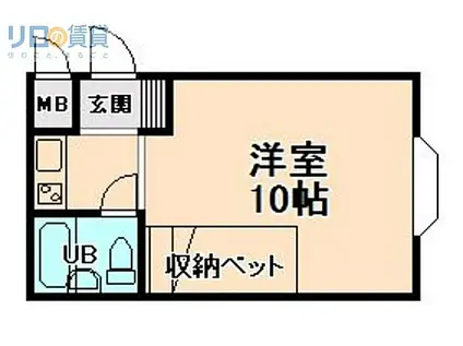 大阪メトロ今里筋線 瑞光四丁目駅 徒歩2分 3階建 築36年(ワンルーム/3階)の間取り写真