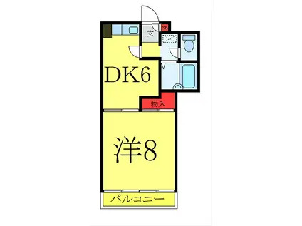 ホシノフラット目白台(1DK/1階)の間取り写真