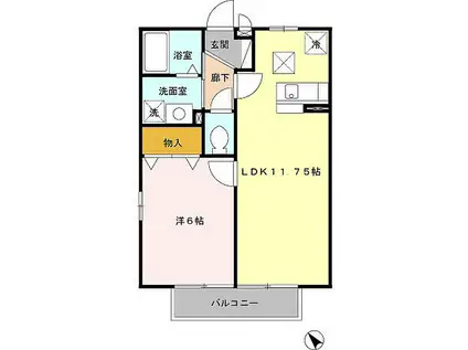 エトワール(1LDK/1階)の間取り写真