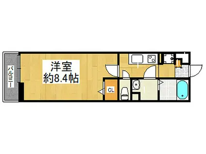 CLAIRTAKARAZUKA(1K/3階)の間取り写真