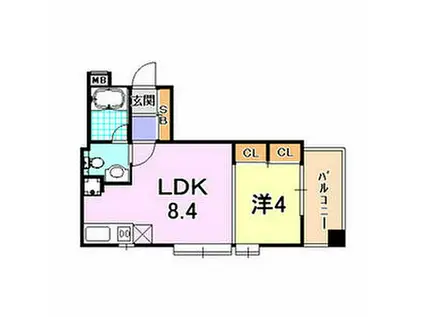 ワコーレヴィータ須磨浦通(1LDK/2階)の間取り写真