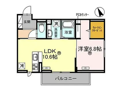 D-PLACE駅南大路(1LDK/3階)の間取り写真