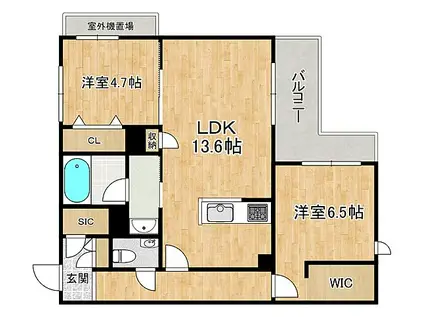 シャーメゾン マーリエIII(2LDK/3階)の間取り写真
