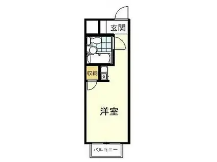 ドミール武蔵台(ワンルーム/2階)の間取り写真