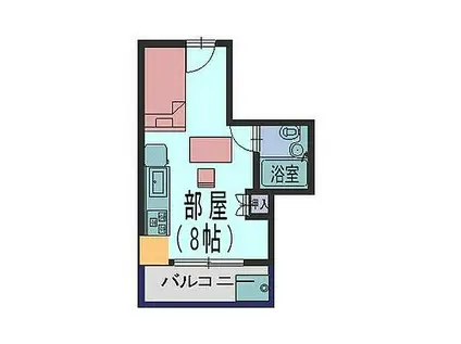 シシクレスト部入道(ワンルーム/2階)の間取り写真