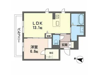 JR阪和線 紀伊中ノ島駅 徒歩9分 4階建 新築(1LDK/2階)の間取り写真