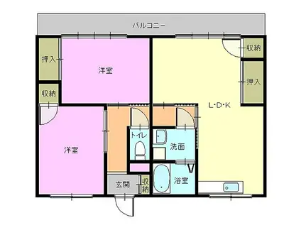 長崎電気軌道1系統 昭和町通駅 徒歩31分 3階建 築41年(2LDK/3階)の間取り写真