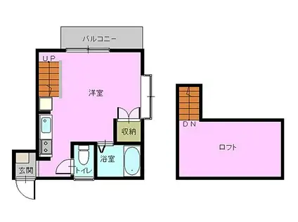 エクセレント上西山(ワンルーム/2階)の間取り写真