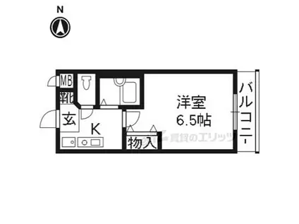 プレサンス京都烏丸御池(1K/8階)の間取り写真