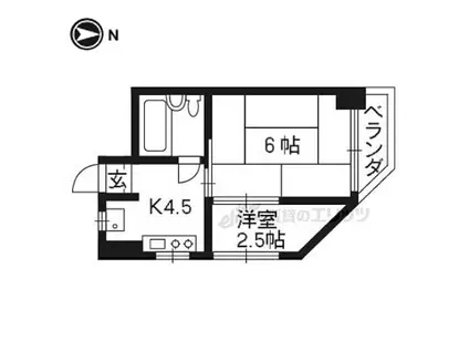 マンション花川(2K/4階)の間取り写真