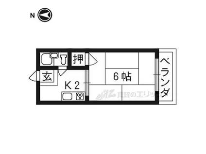 ハイツ白川(1K/1階)の間取り写真